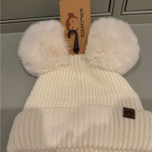 Appaman Kids' White Pom-Pom Beanie